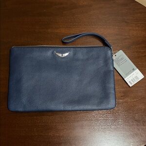 Zadig & Voltaire Navy Wristlet Clutch